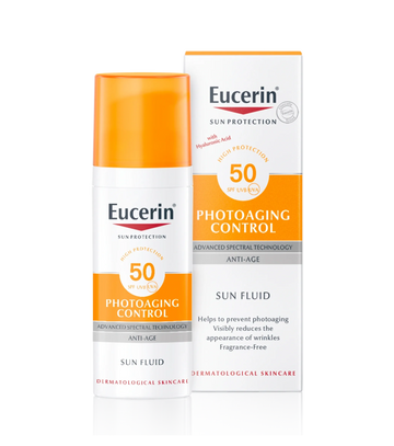 Eucerin Photoageing Control Sun Fluid For Face with Hyaluronic Acid SPF50  50ml